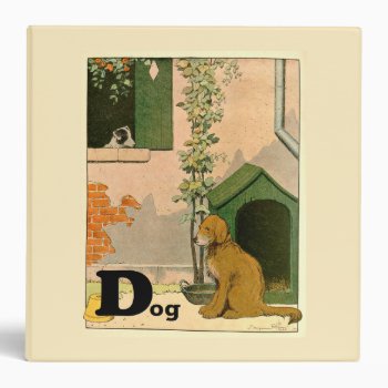 D Is For Dog Golden Retriever And Terrier Alphabet 3 Ring Binder by kidslife at Zazzle