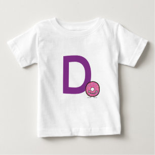 D is for Donut dessert pink icing sprinkles fried Baby T-Shirt