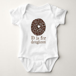 D is for Doughnut Coconut Chocolate Donut Alphabet Baby Bodysuit