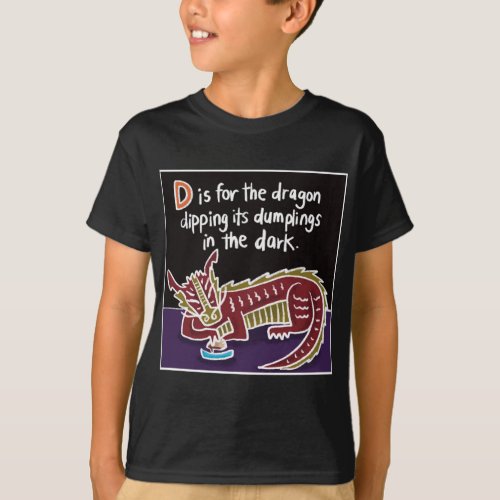 D is for Dragon and Dumplings Kids T_shirt