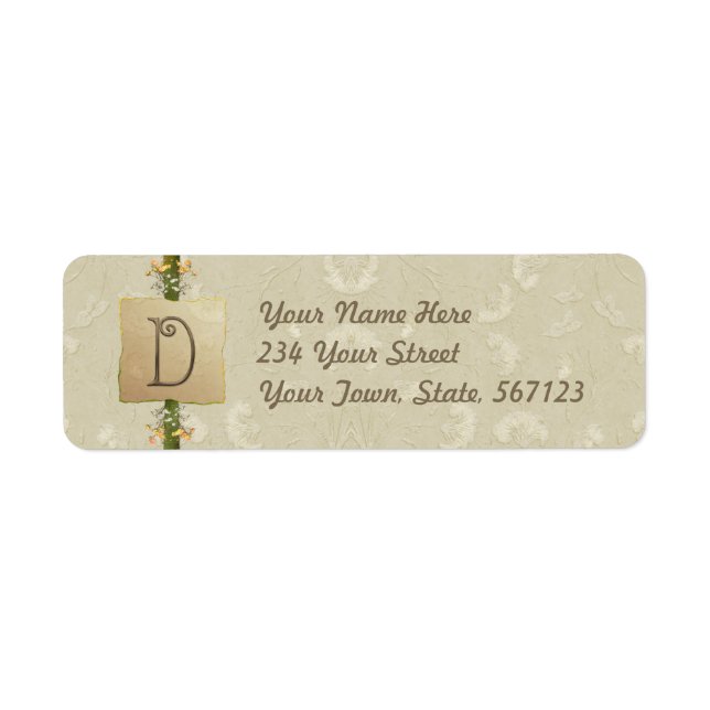 D - Ivory Elegance Monogram Label (Front)