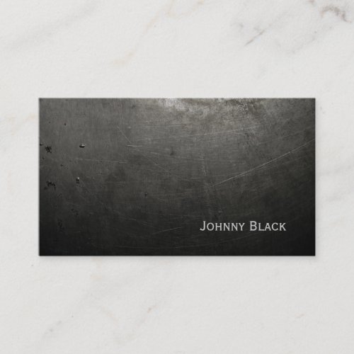 DJ Metal Industrial Scratched Iron Black Business Card