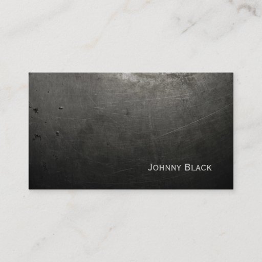 Customizable D.J. Metal Industrial Scratched Iron Black Business Card Templates