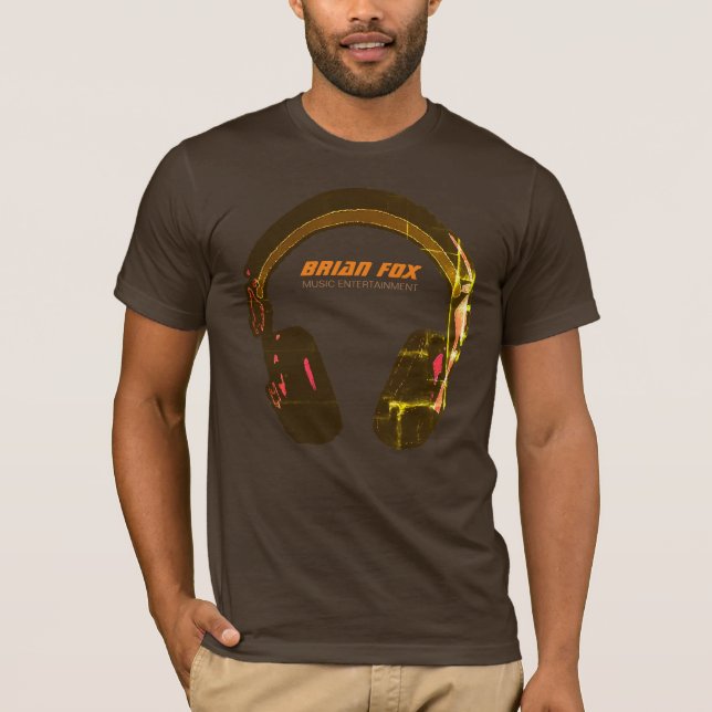D.J. Music entertainment brown  T-Shirt (Front)