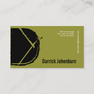 D Letter Alphabet Business Card Green