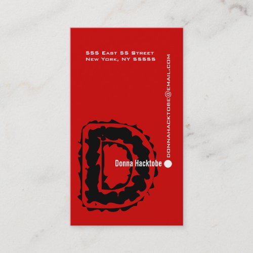 D Letter Alphabet Business Card Red