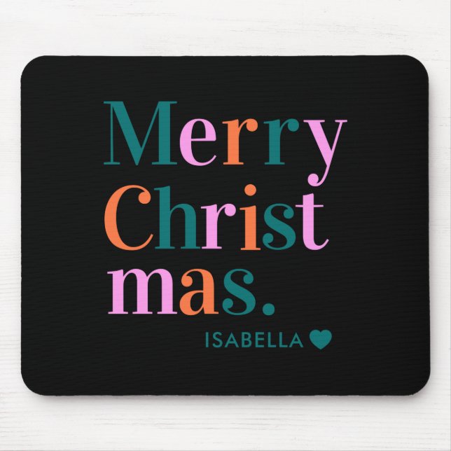 D Modern Colorful Merry Christmas  Mouse Pad (Front)