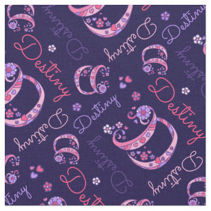 D monogram and personalized name Destiny fabric