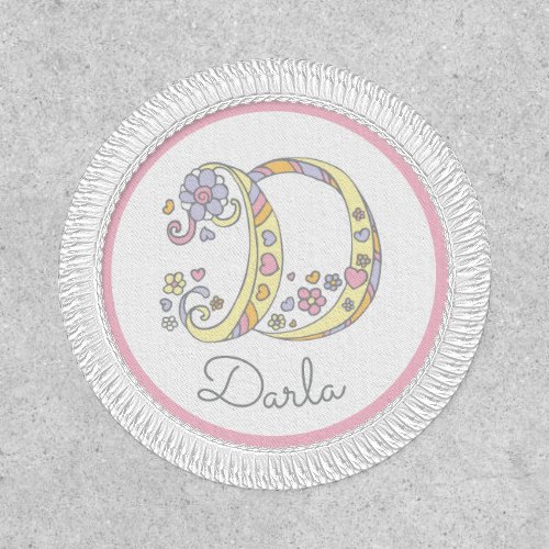 D monogram Darla pink purple blue Patch