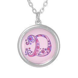 D monogram decorative letter necklace