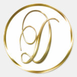 D Monogram Faux Gold Envelope Or Favor Seal