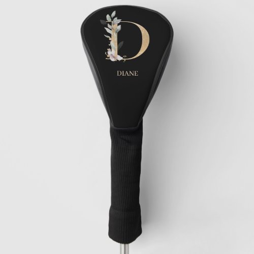 D Monogram Floral Personalized Golf Head Cover