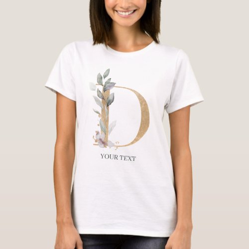 D Monogram Floral Personalized T_Shirt