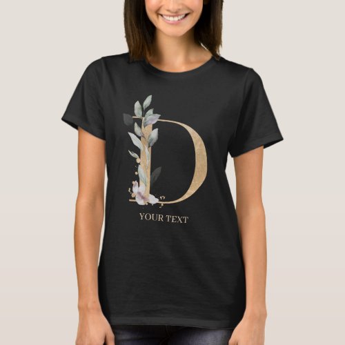 D Monogram Floral Personalized T_Shirt