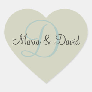 D Monogram Heart Stickers Envelope Seals