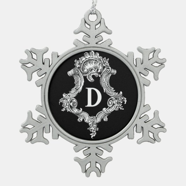 D Monogram Initial Ornament (Front)