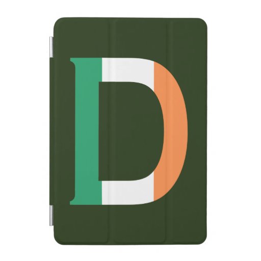 D Monogram overlaid on Irish Flag ipacn iPad Pro C iPad Mini Cover