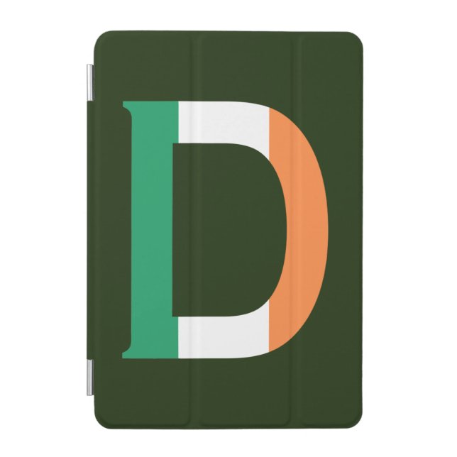 D Monogram overlaid on Irish Flag ipacnt iPad Mini Cover (Front)