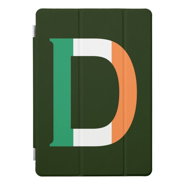 D Monogram overlaid on Irish Flag ipacnt iPad Pro Cover (Front)