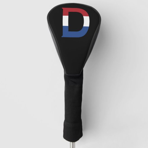 D Monogram overlaid on NLD Flag on bk dccn Golf Head Cover