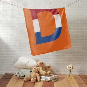 D Monogram overlaid on NLD Flag on or bbt Baby Blanket