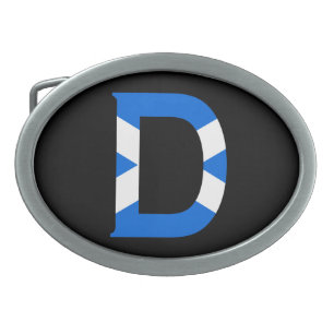 D Monogram overlaid on Scottish Flag bbcnt Belt Buckle