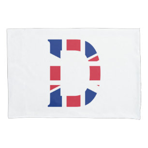 D Monogram overlaid on Union Jack Flag pccnt Pillow Case