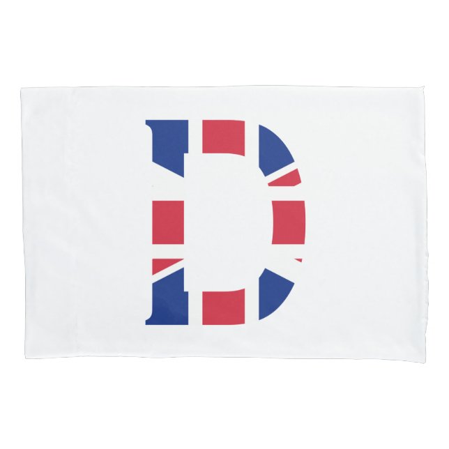 D Monogram overlaid on Union Jack Flag pccnt Pillow Case (Front)