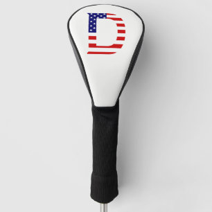 D Monogram overlaid on USA Flag dccnt Golf Head Cover