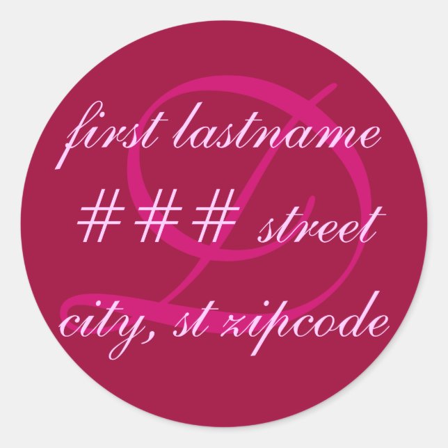 "D" monogram return address label - personalize (Front)