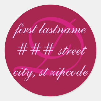 "D" monogram return address label - personalize