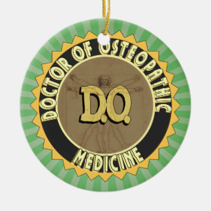 D.O. BADGE vitruvian Man DOCTOR OSTEOPATHY Ceramic Ornament