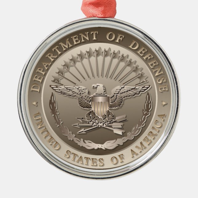 D.O.D Government Emblem Metal Ornament (Front)