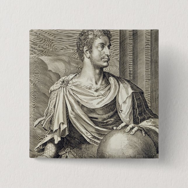 D. Octavius Augustus (63 BC - 14 AD) Emperor of Ro Pinback Button (Front)