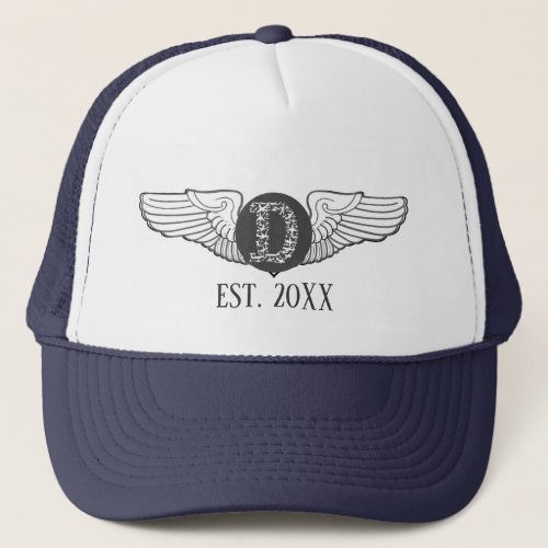 D Personalized Monogram Aviation Pilot Wings Trucker Hat