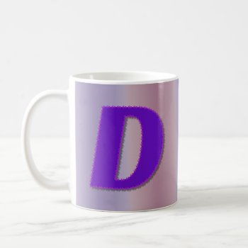 D Purple Monogram Coffee Mug by DonnaGrayson at Zazzle