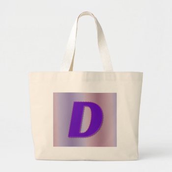 D Purple Monogram Large Tote Bag by DonnaGrayson at Zazzle