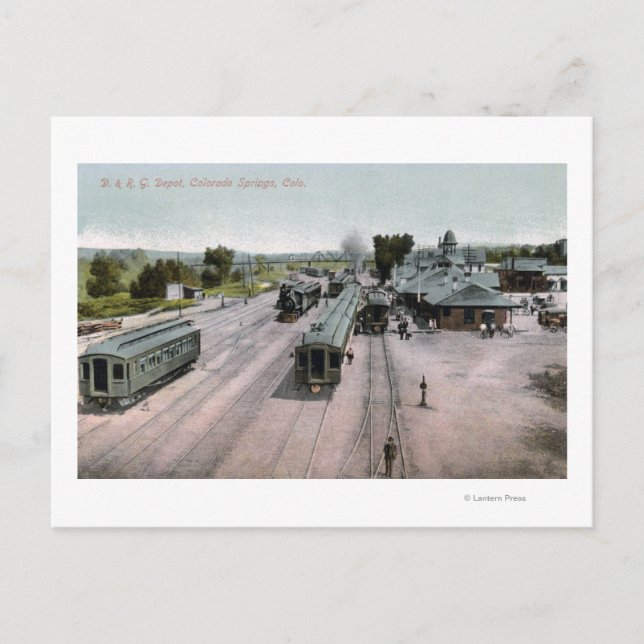 D & R G Railroad Depot Postcard (Front)