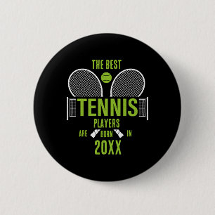D Tennis Birth Year Name Birthday Button