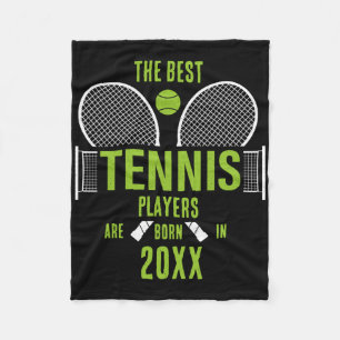 D Tennis Birth Year Name Birthday Fleece Blanket
