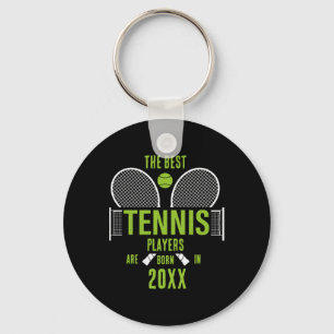 D Tennis Birth Year Name Birthday Keychain