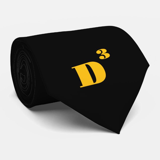 D to Third Power D Words Neck Tie (Rolled)