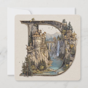 D with Castles in the Sky Storybook Invitation