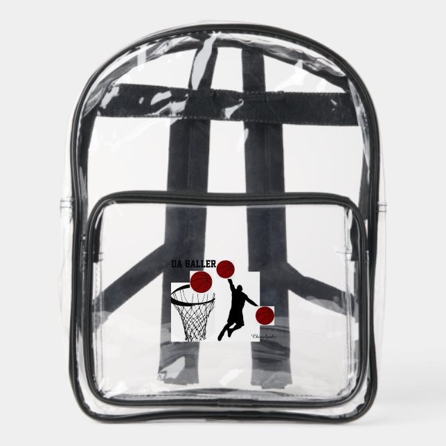 Da Baller Clear Stadium Bag (Front)