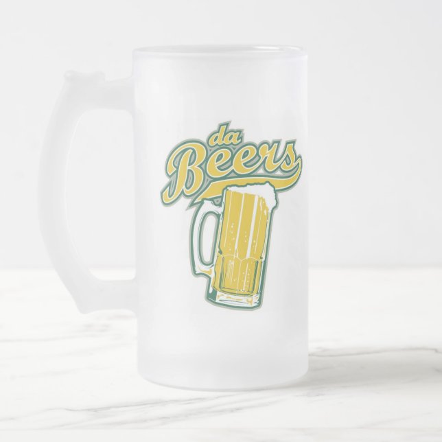 Da Beers Hockey Club Frosted Glass Beer Mug (Left)