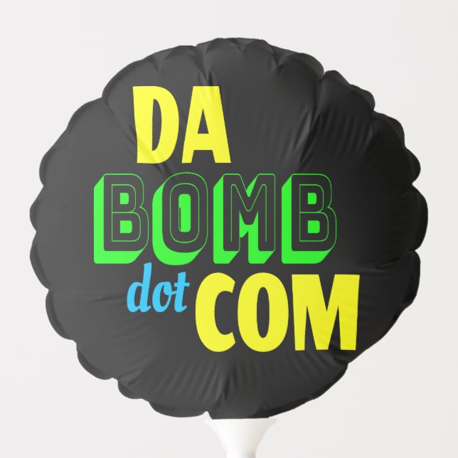 Da Bomb dot com Novelty Funny Retro 90s Balloon (Front)