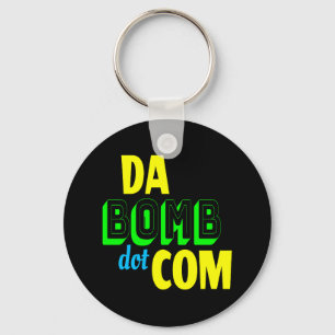 Da Bomb dot com Novelty Funny Retro 90s Keychain