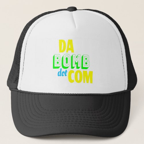 Da Bomb dot com Novelty Funny Retro 90s Trucker Hat