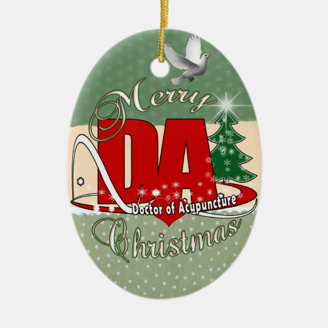 DA CHRISTMAS DOCTOR OF ACUPUNCTURE CERAMIC ORNAMENT (Front)