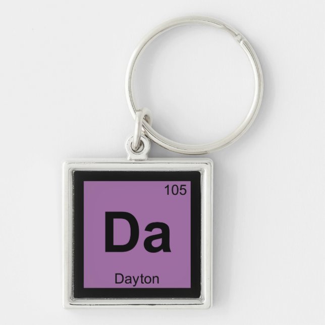 Da - Dayton Ohio Chemistry Periodic Table Symbol Keychain (Front)